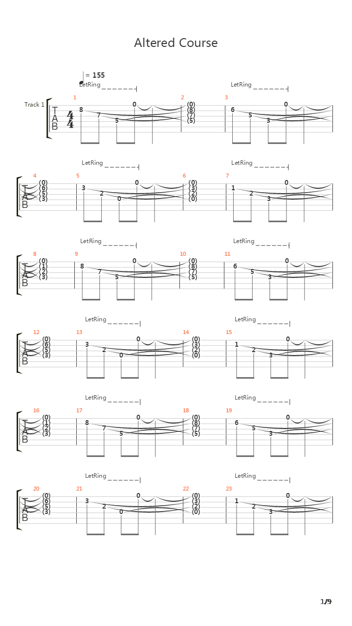 Altered Course吉他谱