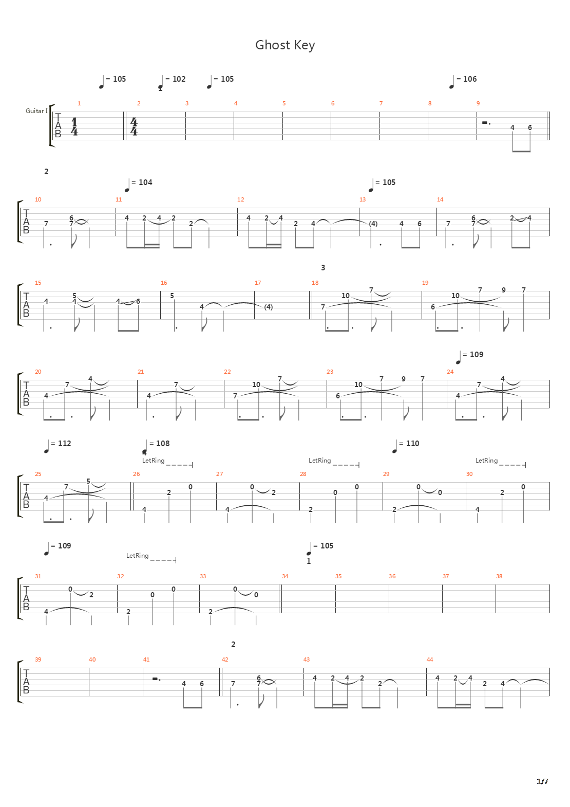 Ghost Key吉他谱