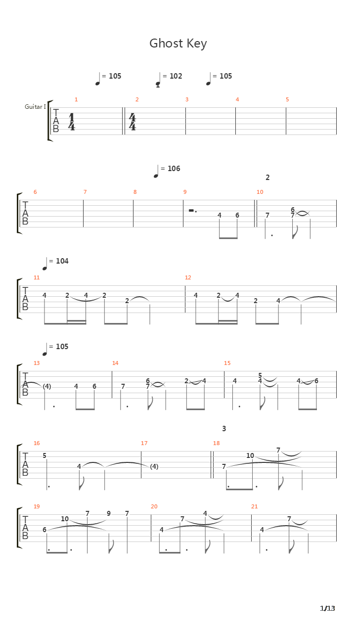 Ghost Key吉他谱