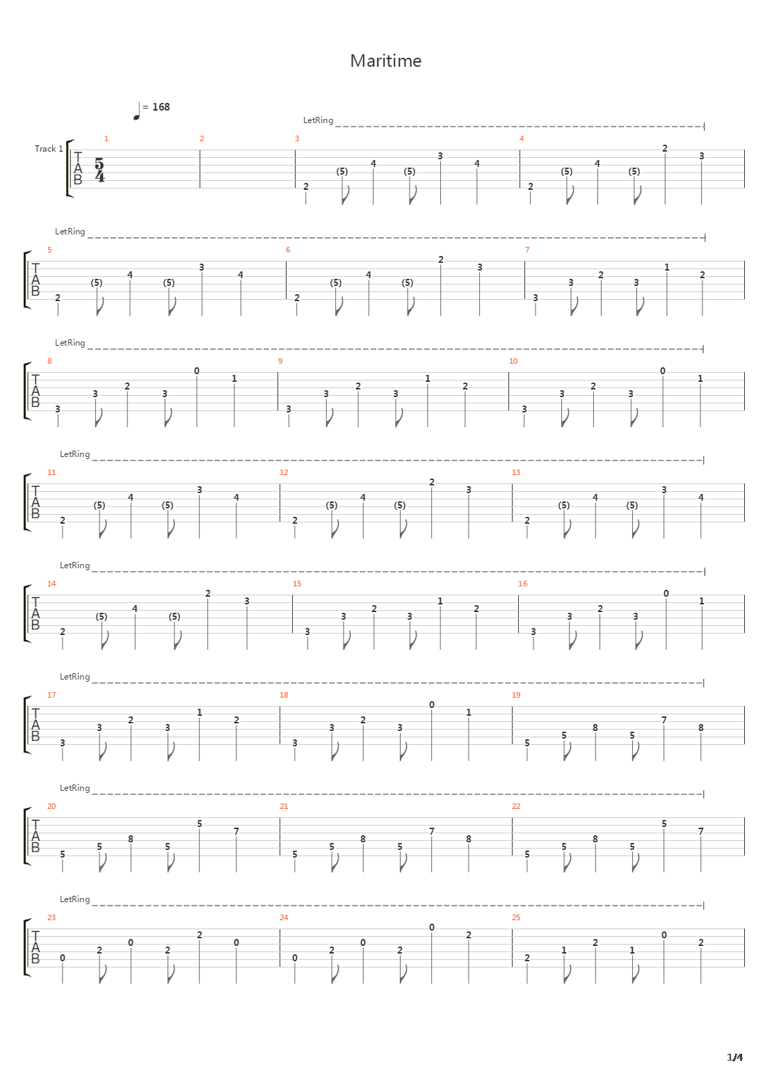 Maritime吉他谱