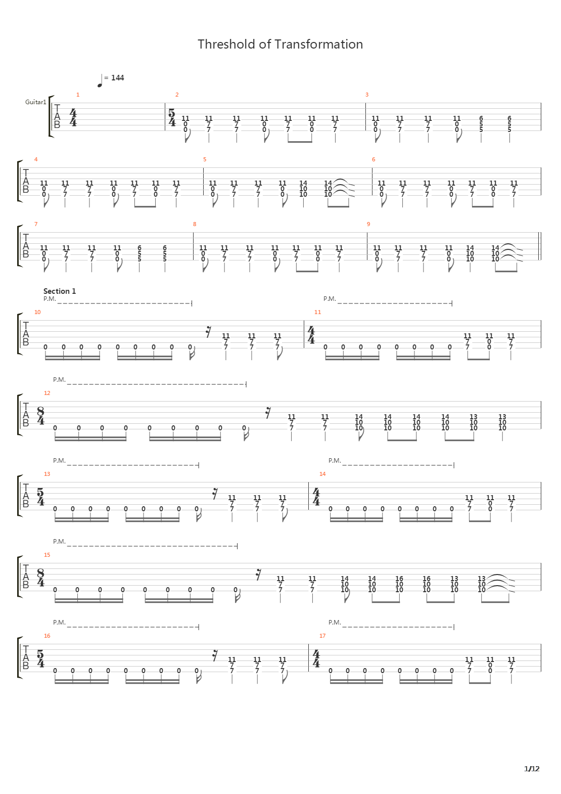 Threshold Of Transformation吉他谱