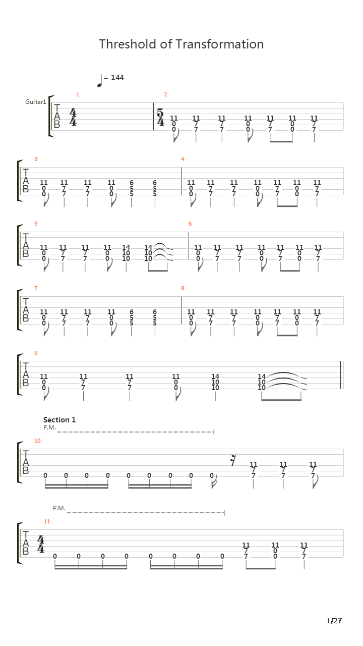 Threshold Of Transformation吉他谱