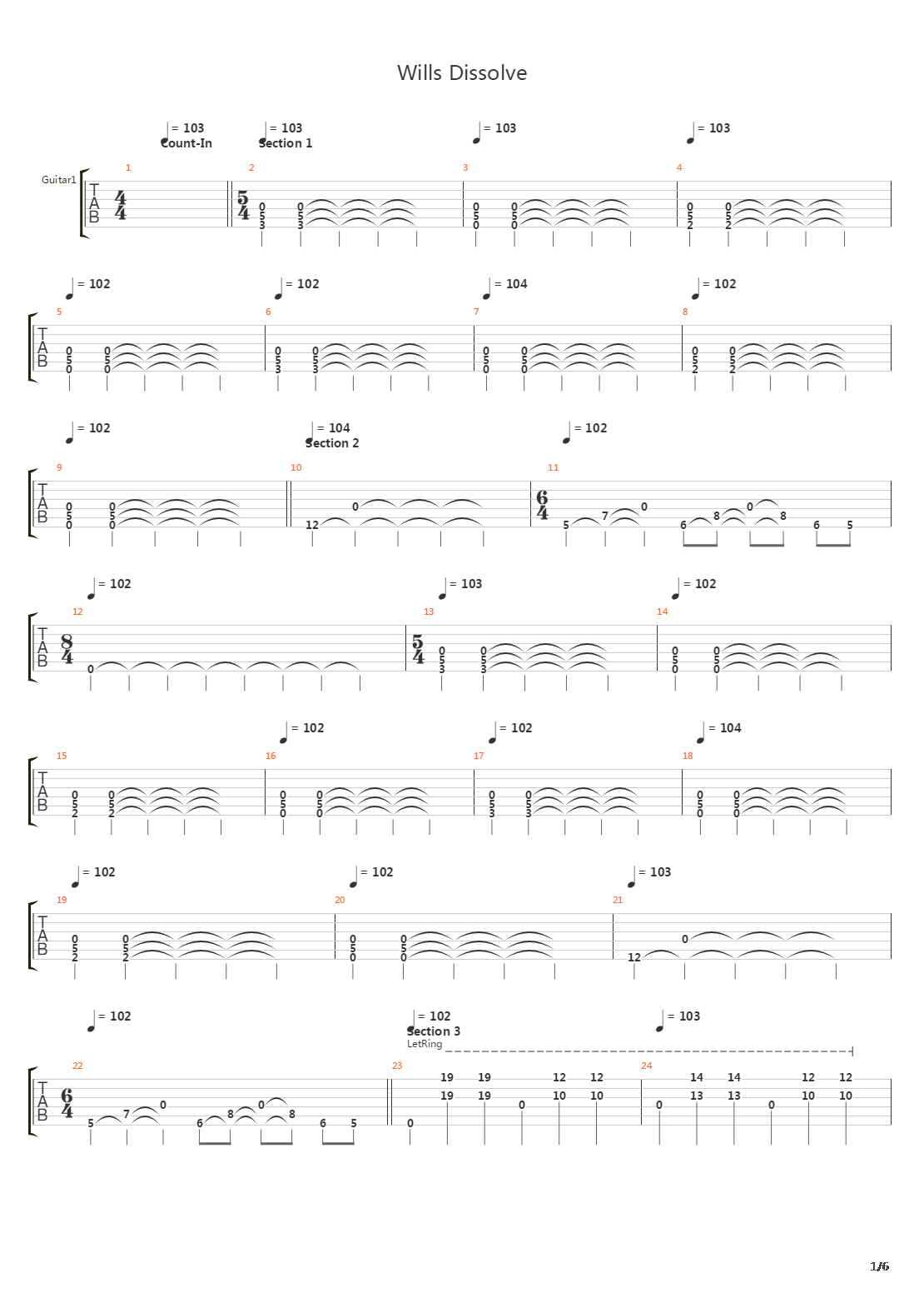 Wills Dissolve吉他谱