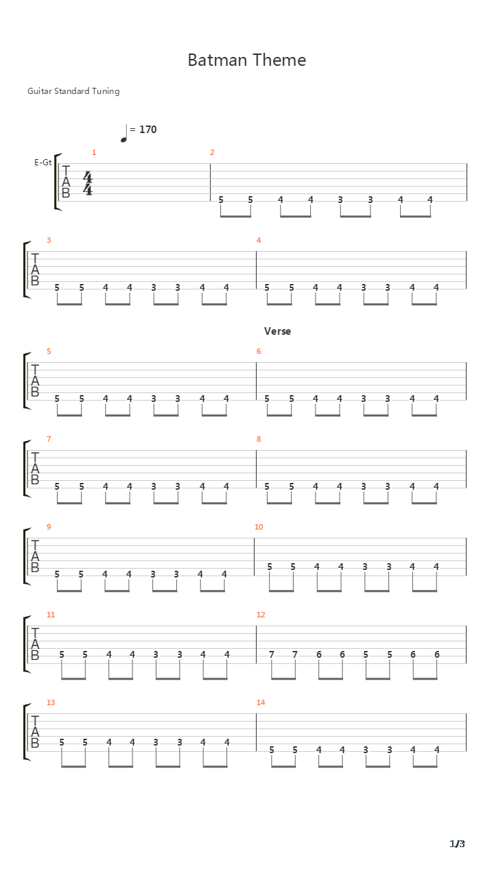 Batman Theme吉他谱