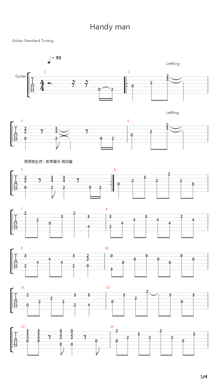 Handy Man吉他谱