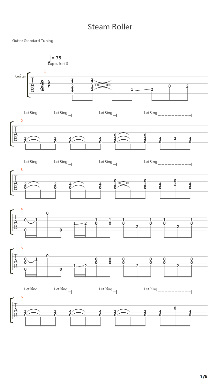 Steamroller吉他谱