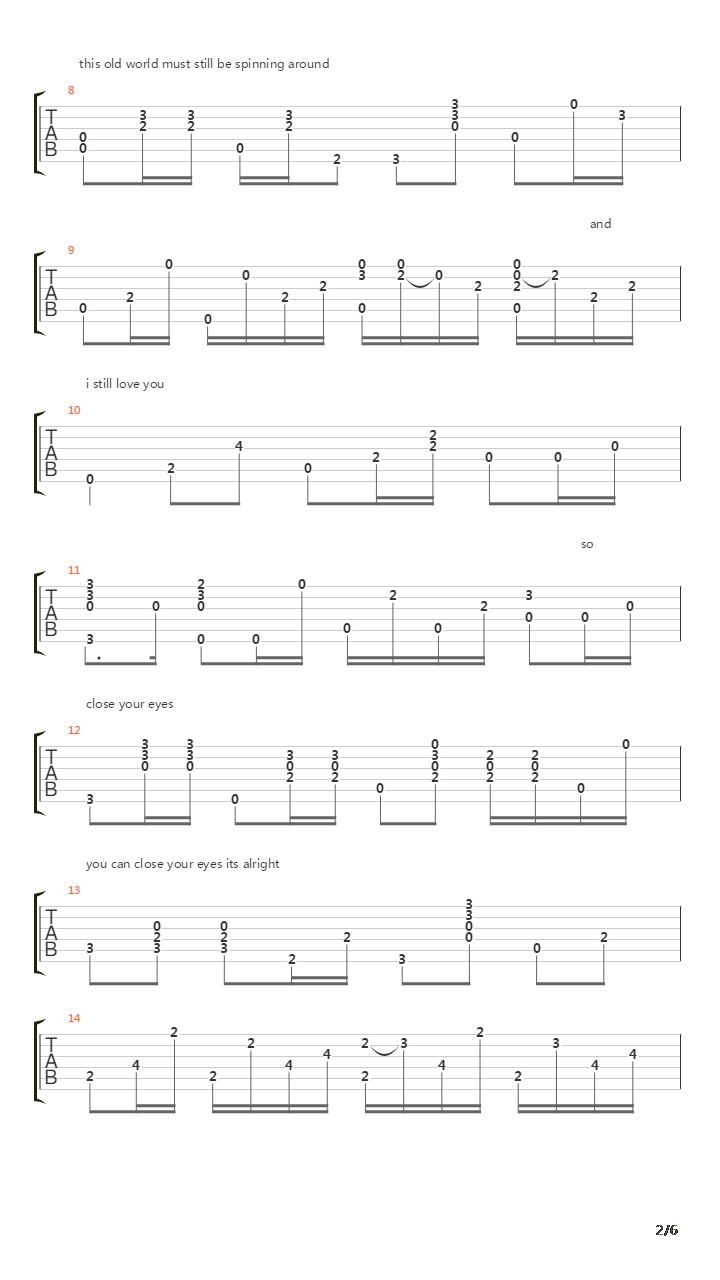 You Can Close Your Eyes吉他谱