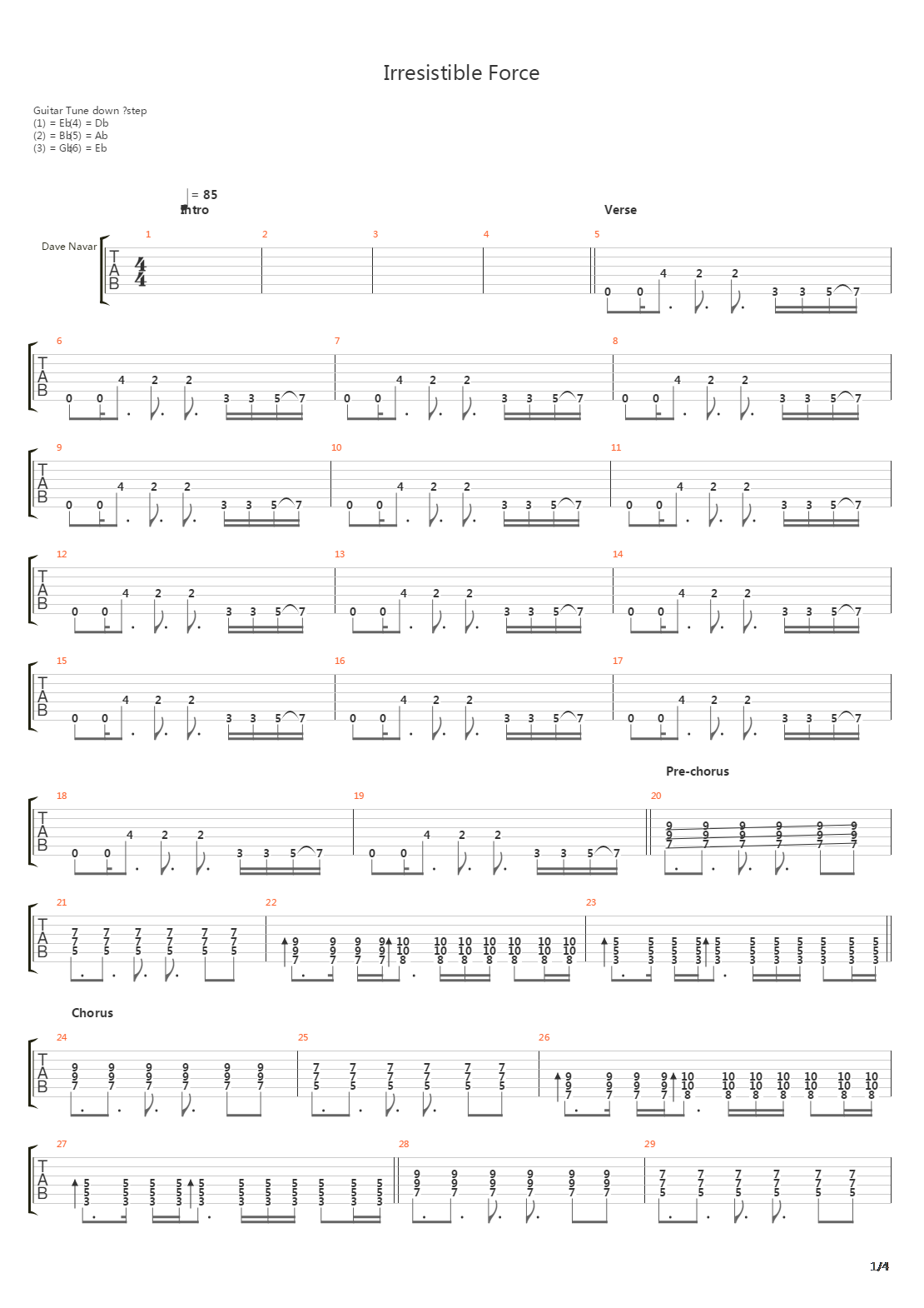 Irresistible Force吉他谱