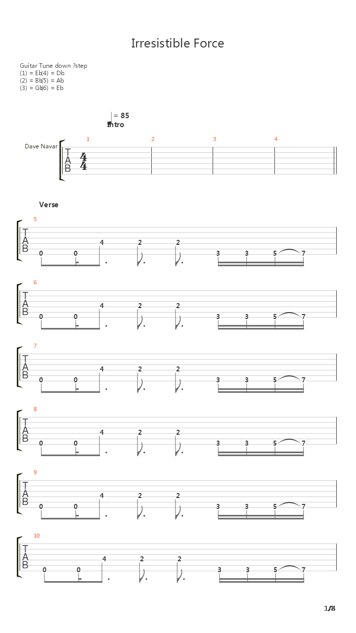 Irresistible Force吉他谱