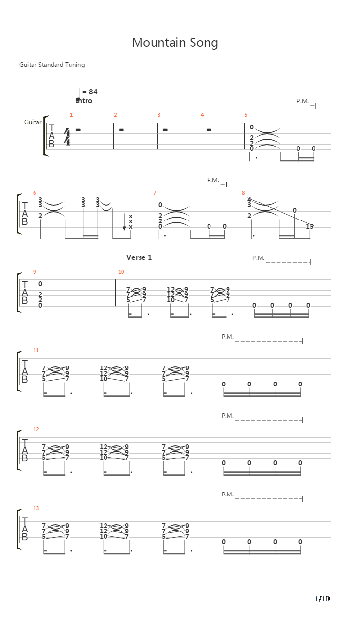 Mountain Song吉他谱