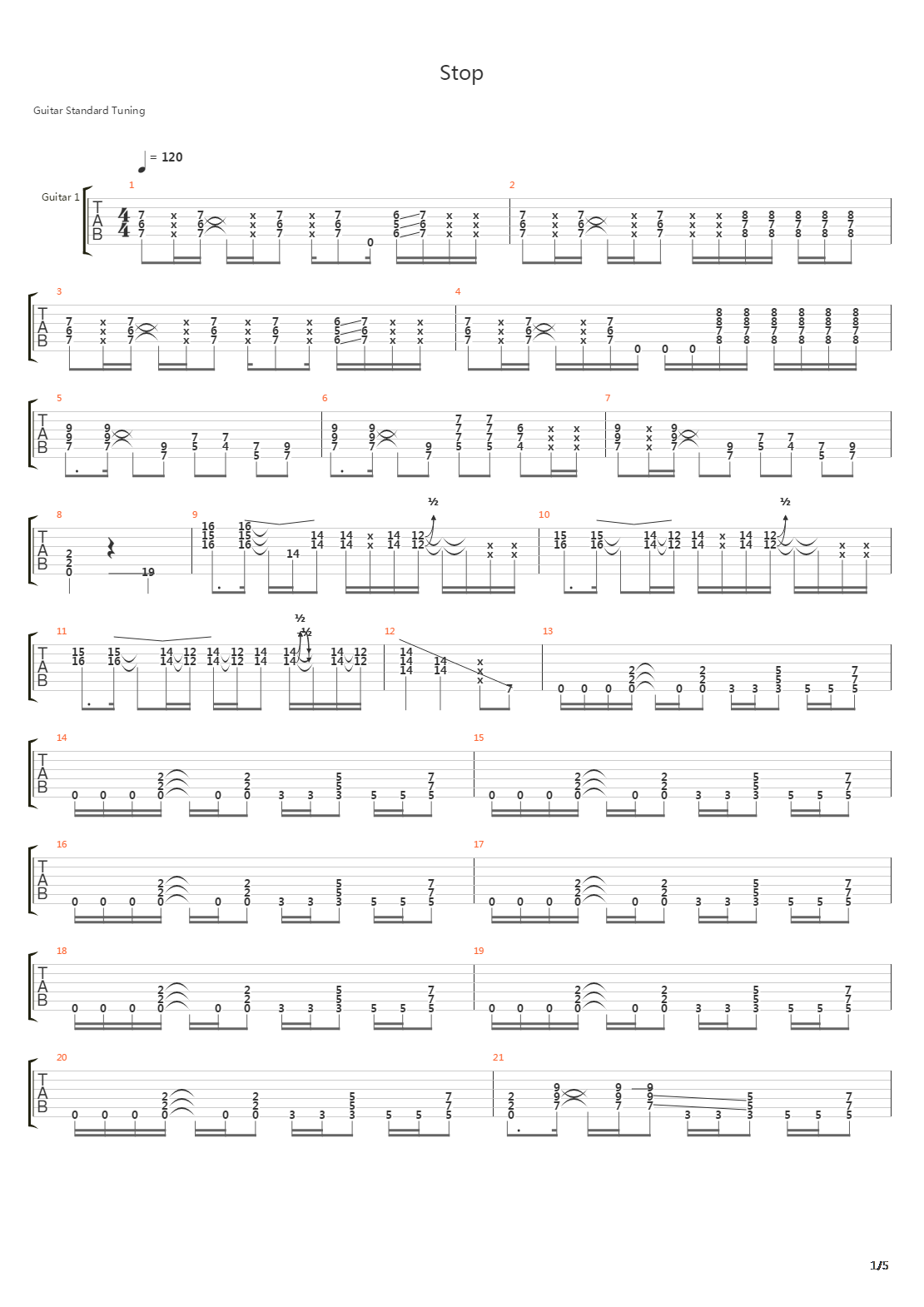 Stop吉他谱