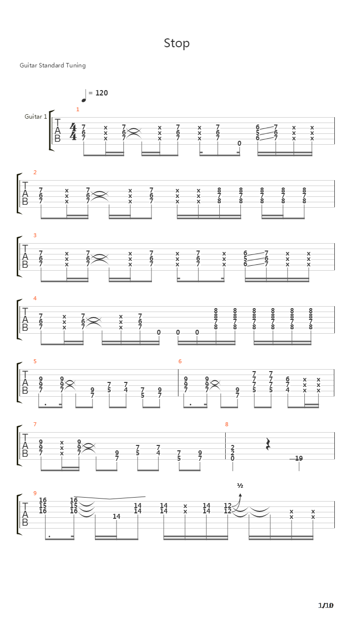 Stop吉他谱