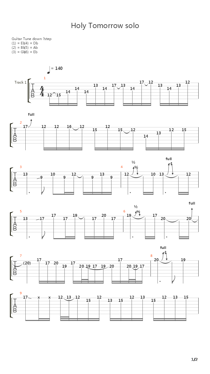 Holy Tomorrow吉他谱