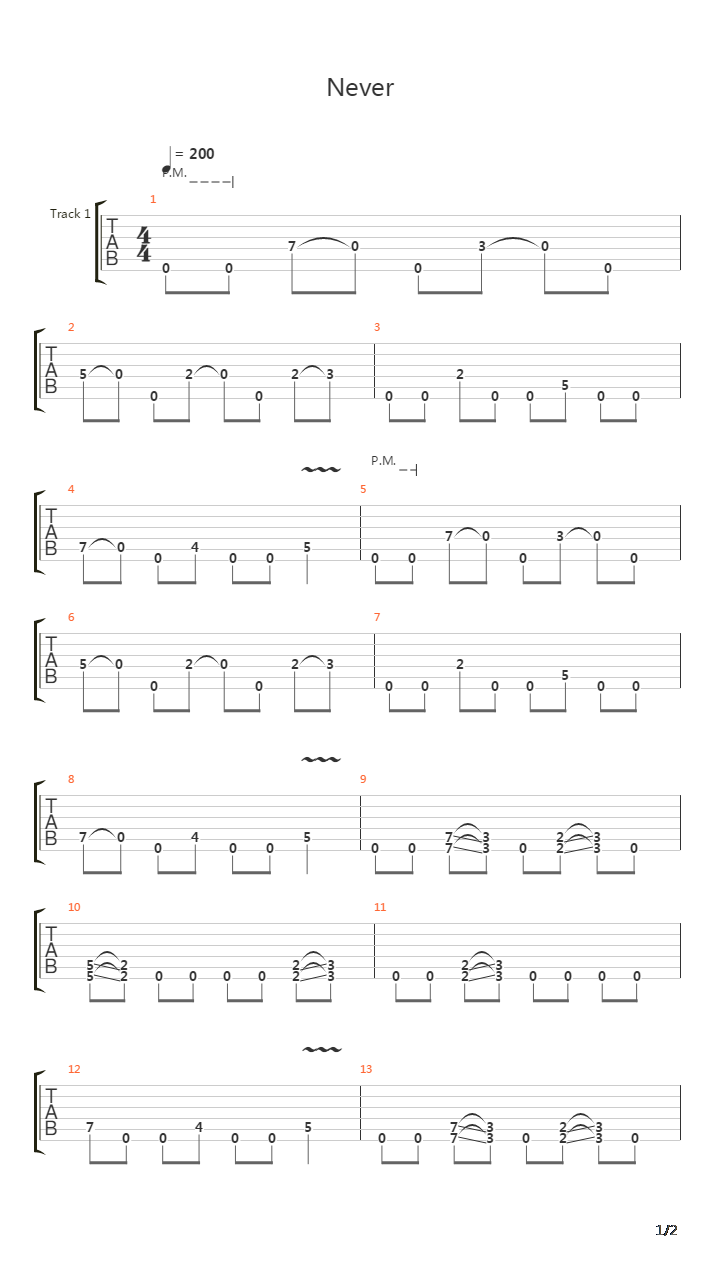 Never吉他谱
