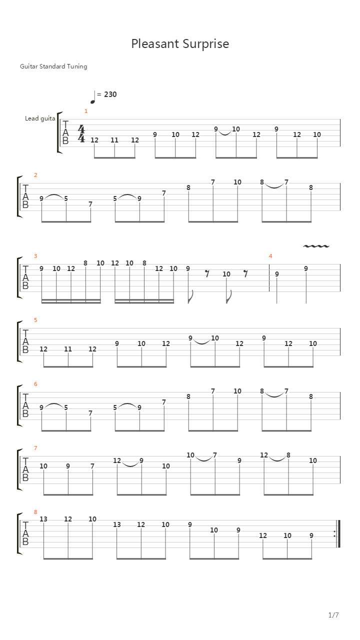 Pleasant Surprise吉他谱