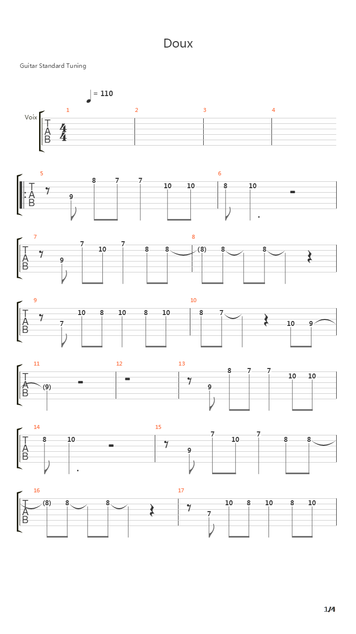 Doux吉他谱