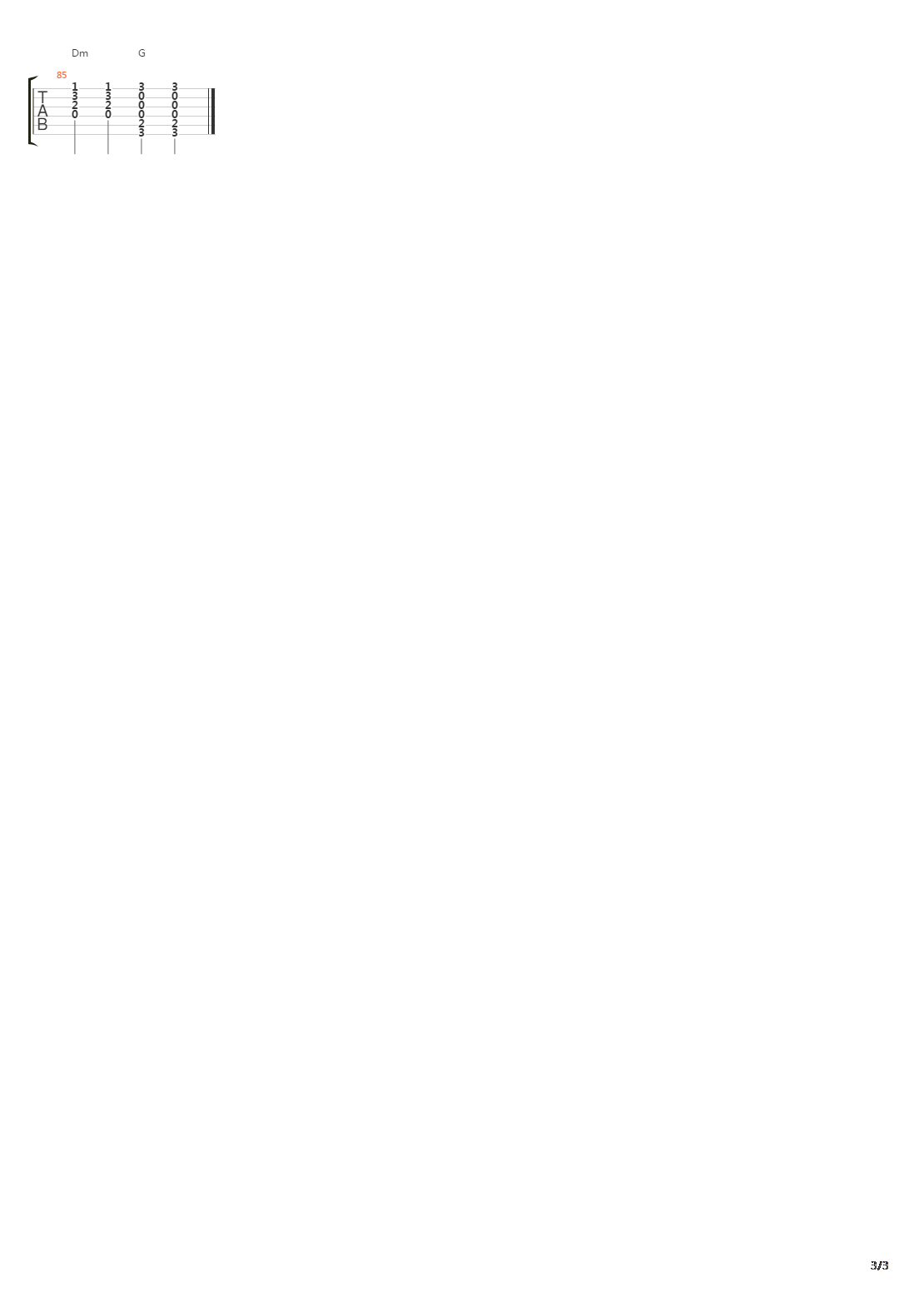 Puisque Tu Pars吉他谱