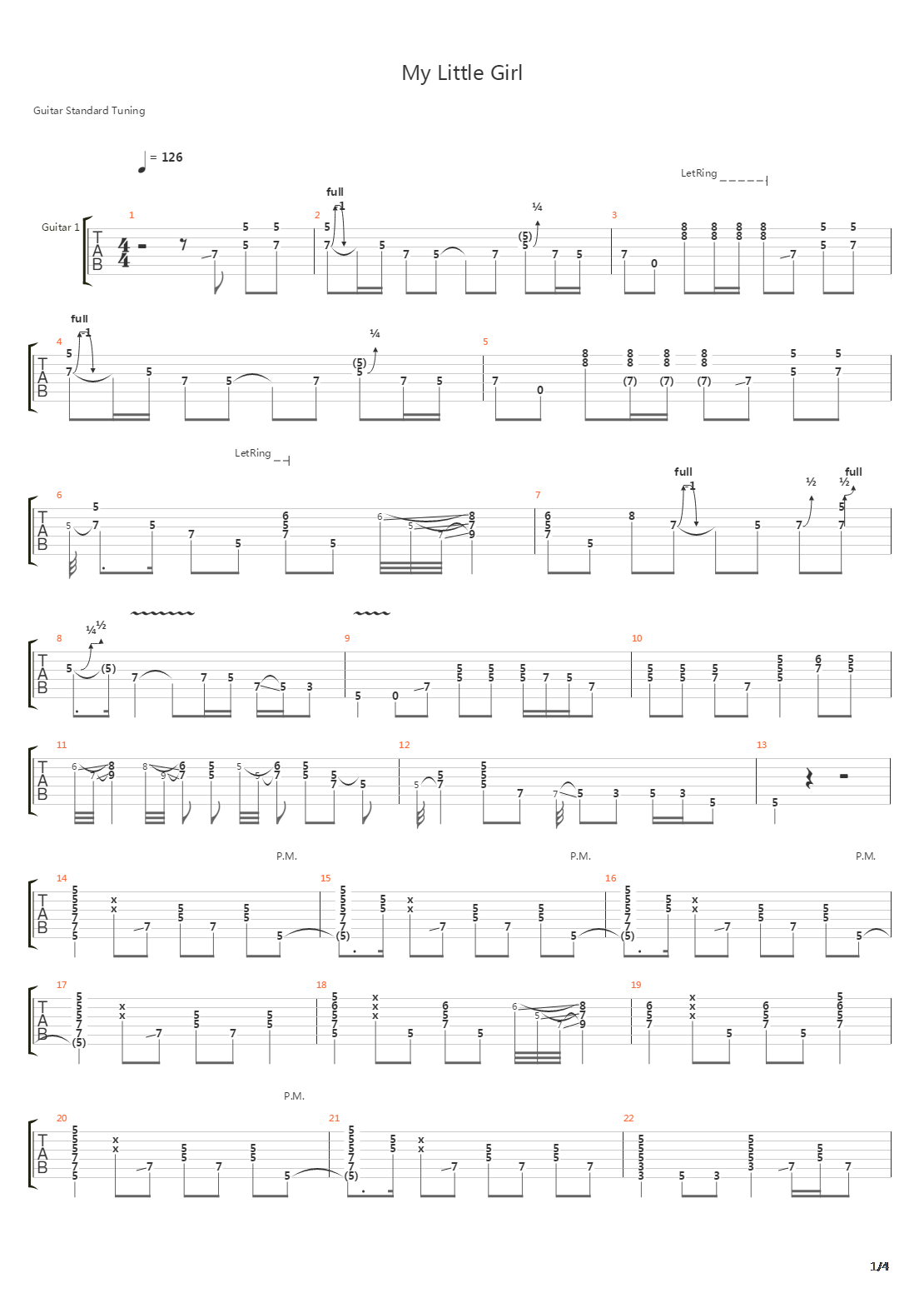 My Little Girl吉他谱