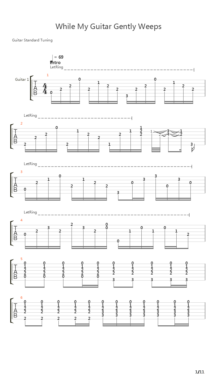 While My Guitar Gently Weeps吉他谱