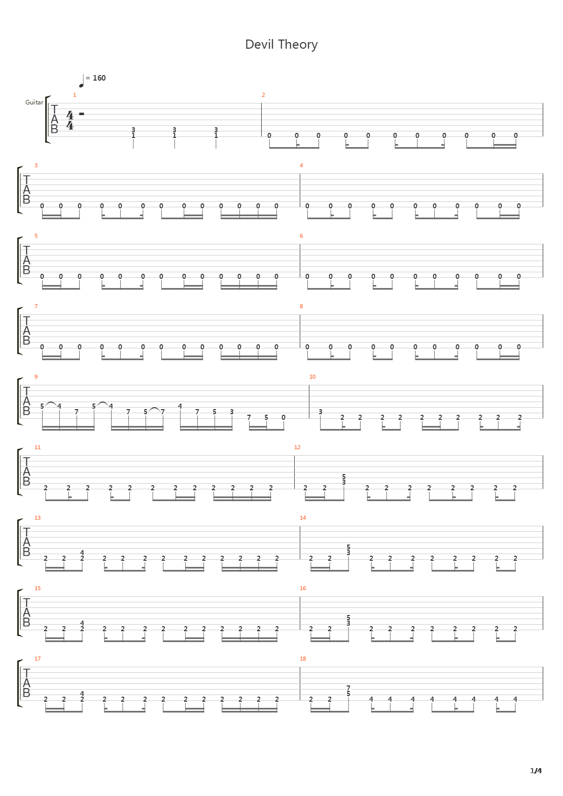Devil Theory吉他谱