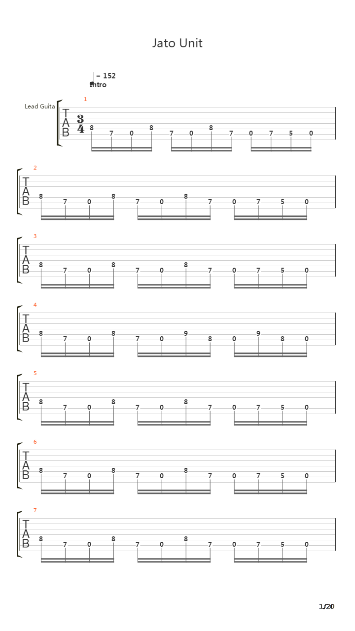 Jato Unit吉他谱