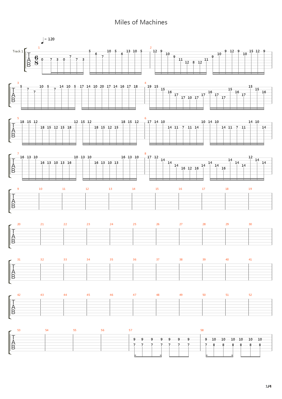 Miles Of Machines吉他谱