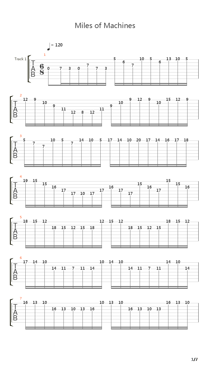 Miles Of Machines吉他谱