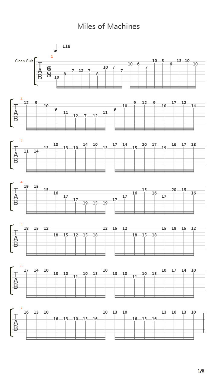 Miles Of Machines吉他谱