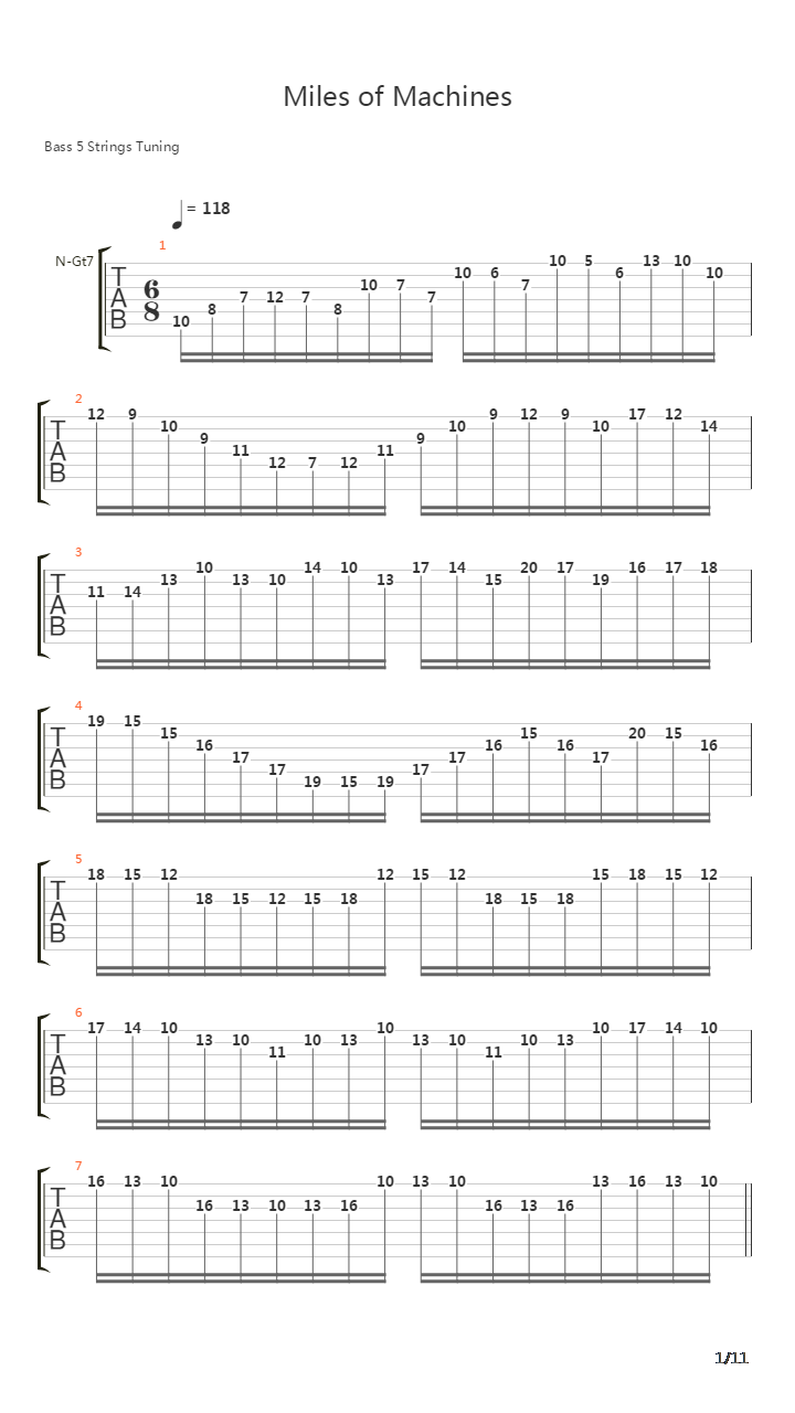 Miles Of Machines吉他谱