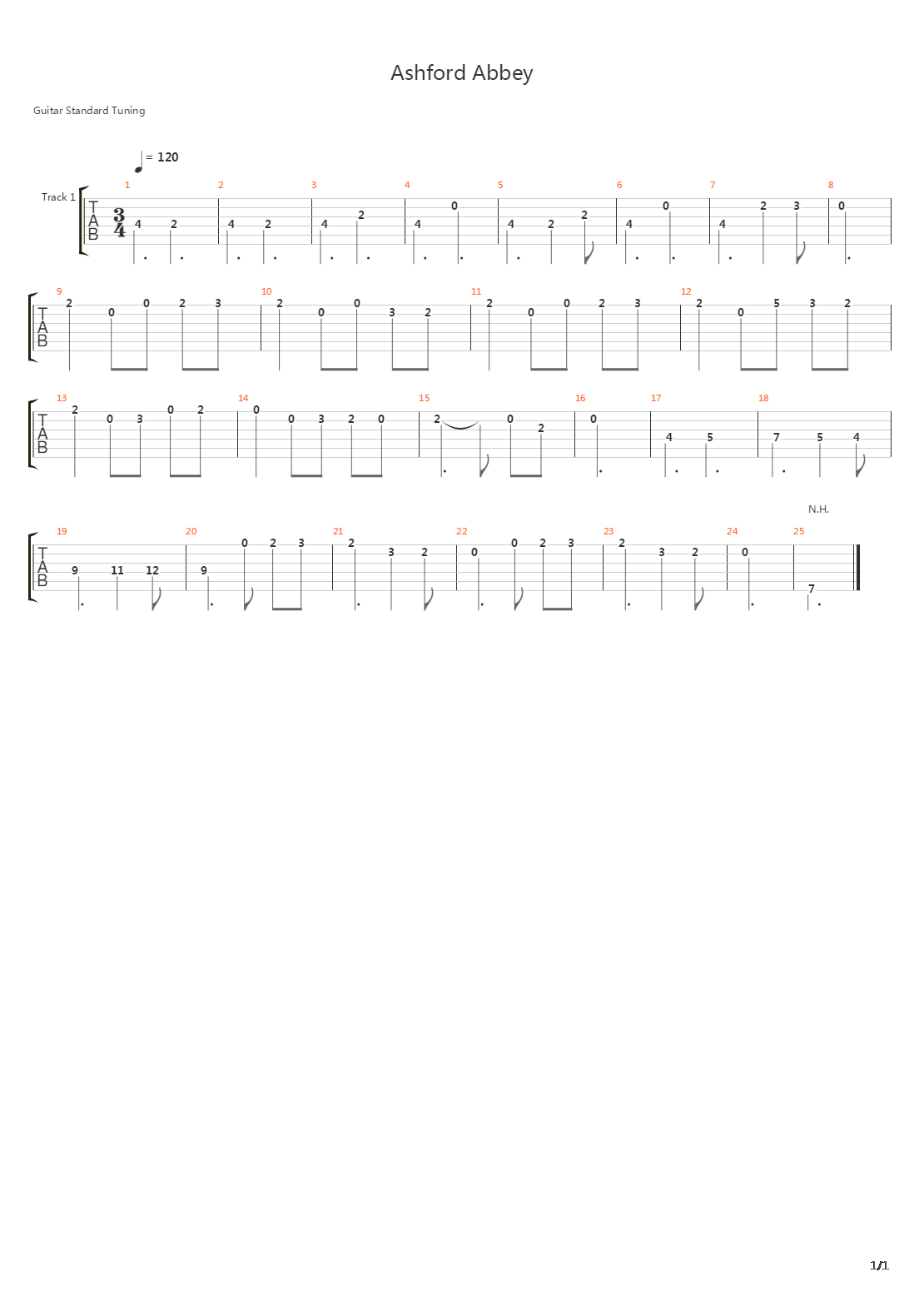 Ashford Abbey吉他谱