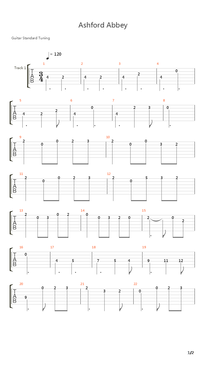 Ashford Abbey吉他谱