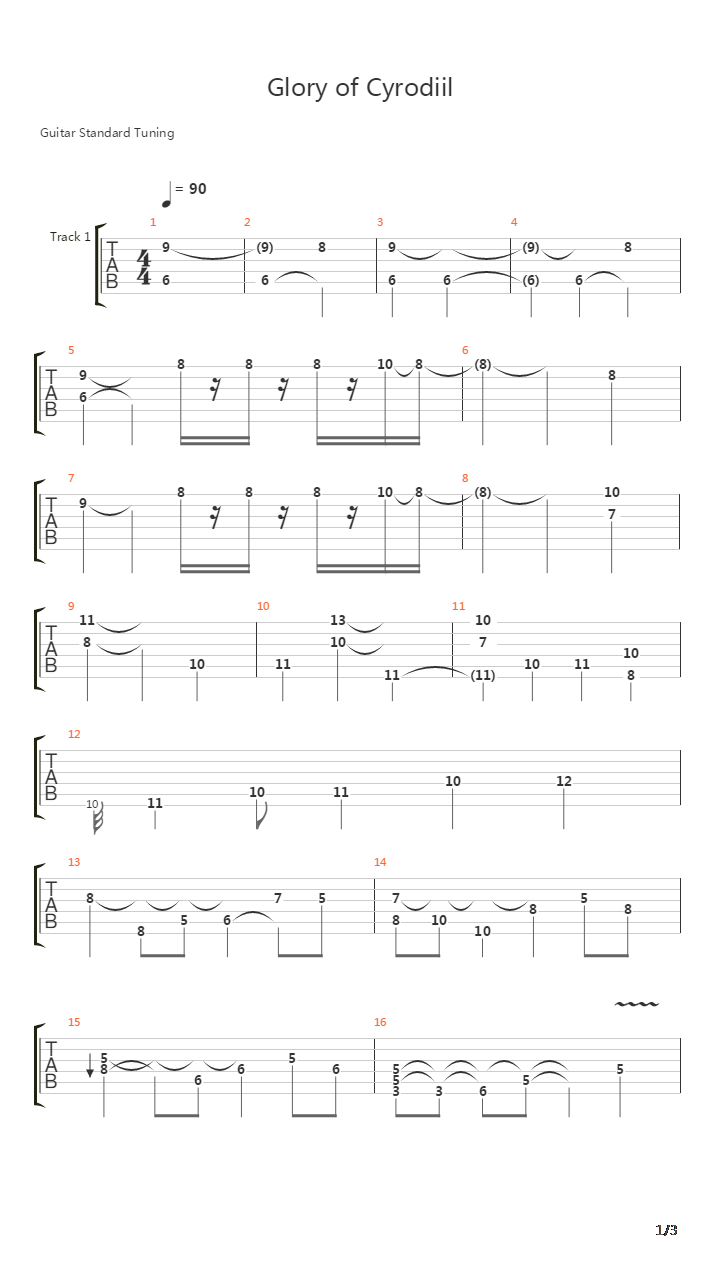 Glory Of Cyrodiil吉他谱