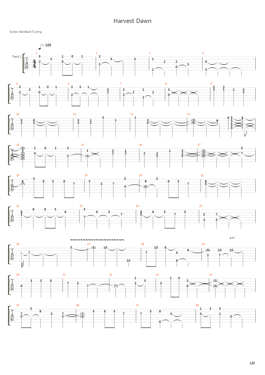 Harvest Dawn吉他谱