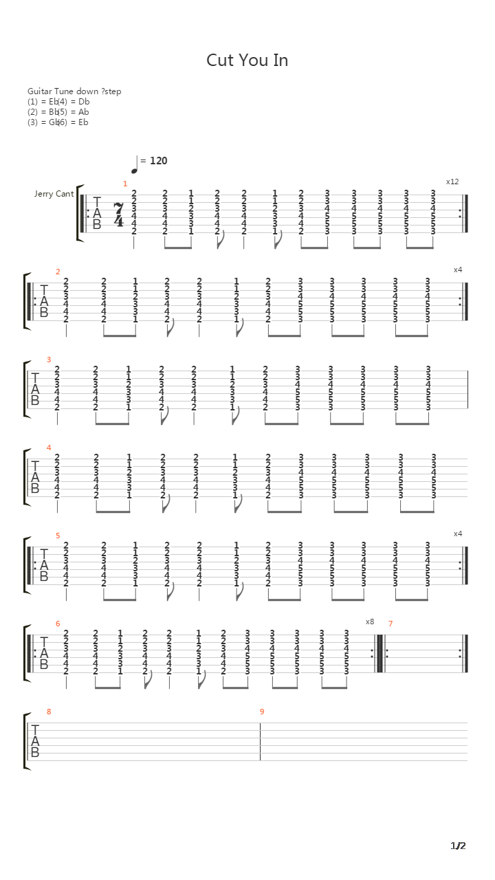 Cut You In吉他谱
