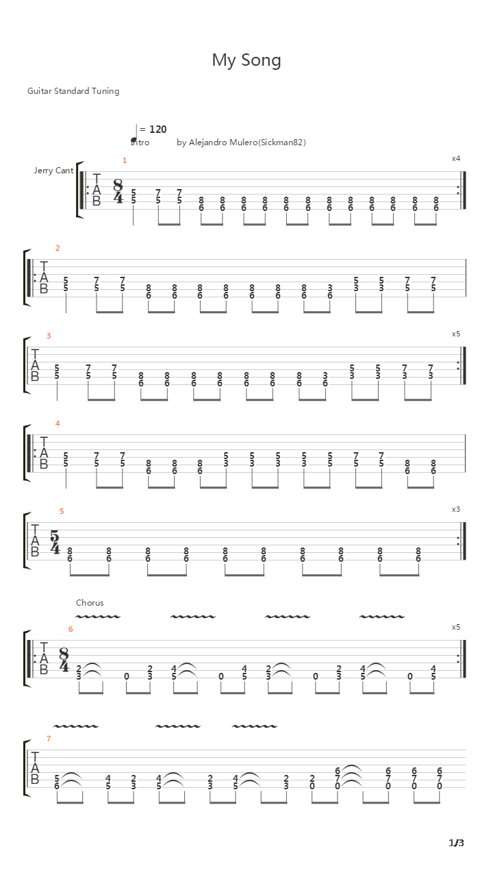 My Song吉他谱