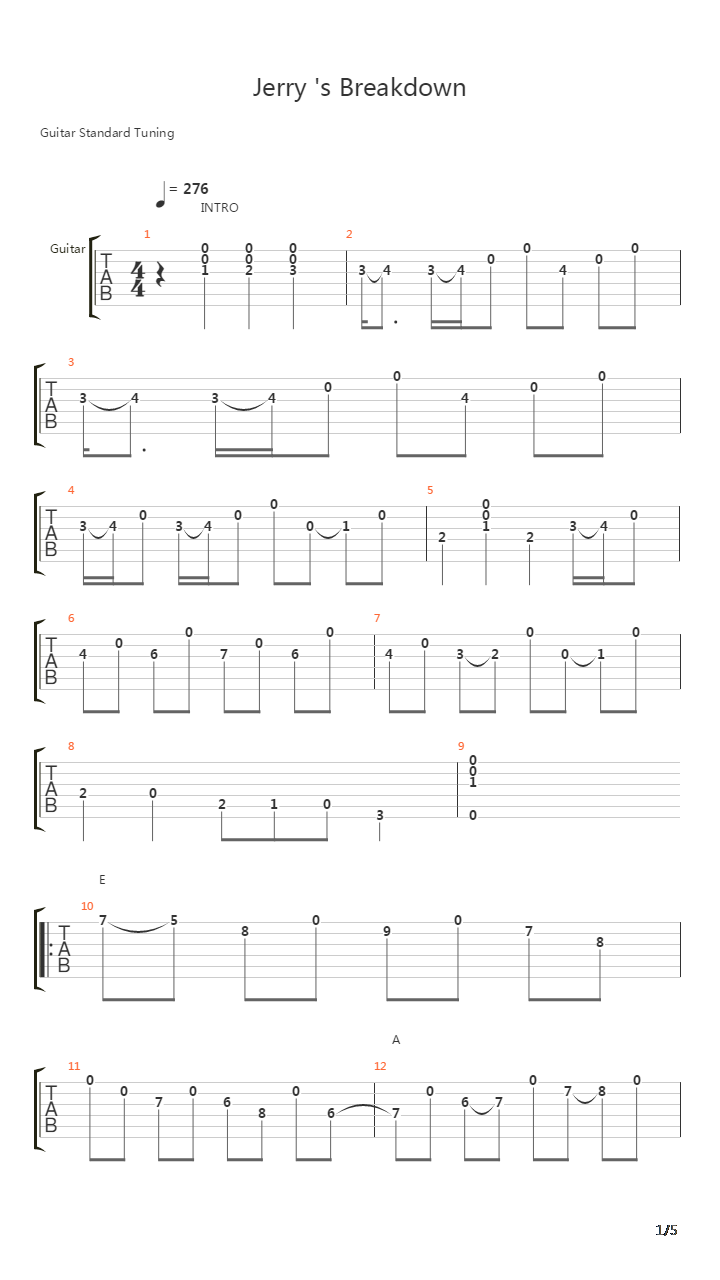 Jerrys Breakdown吉他谱