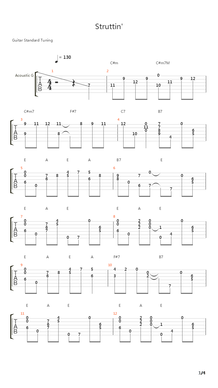 Struttin吉他谱