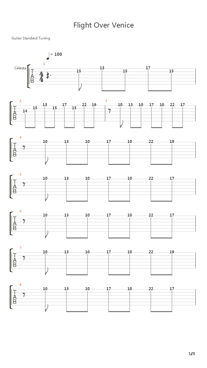 Flight Over Venice - Assassins Creed Ii吉他谱