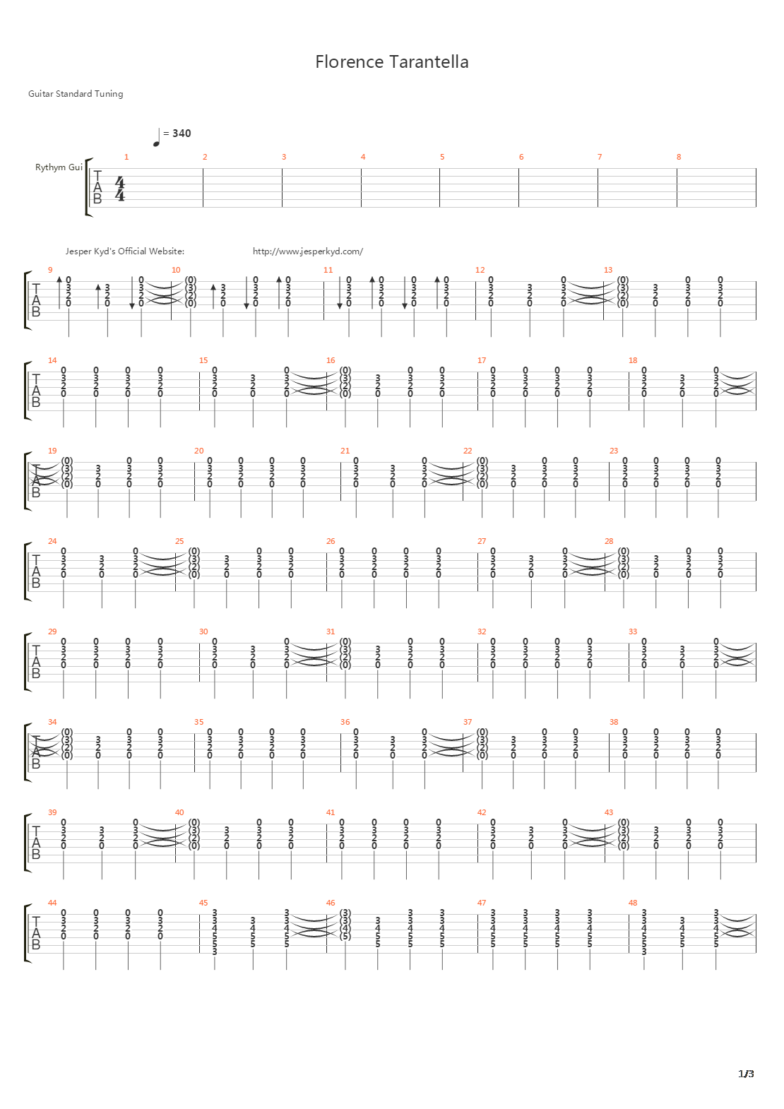 Florence Tarantella吉他谱