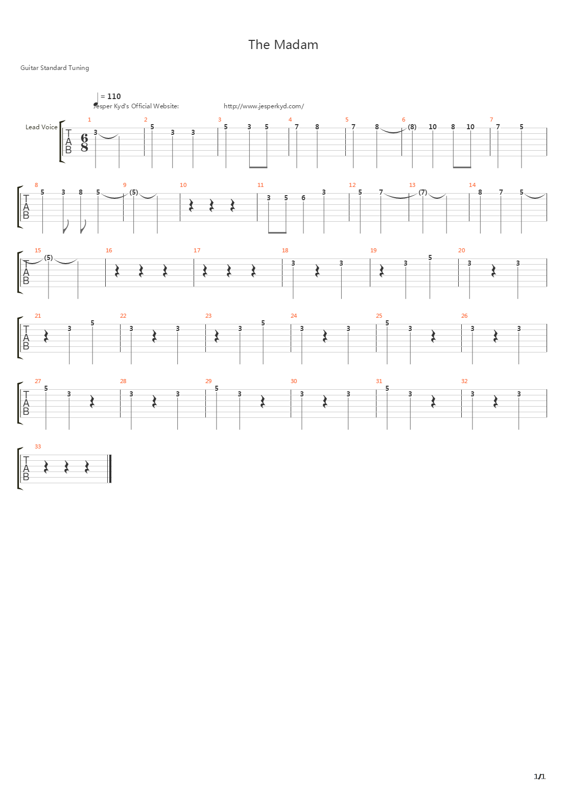 The Madam吉他谱