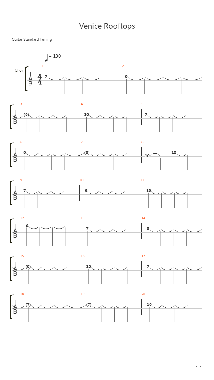 Venice Rooftops吉他谱