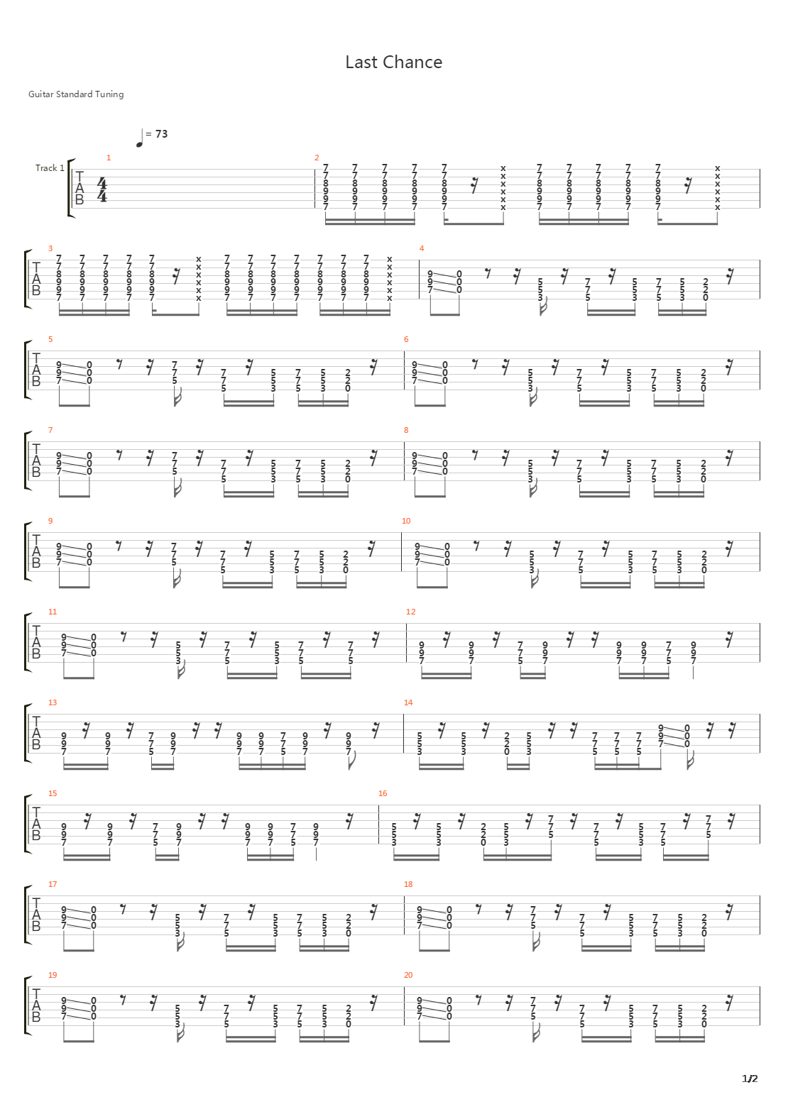 Last Chance吉他谱