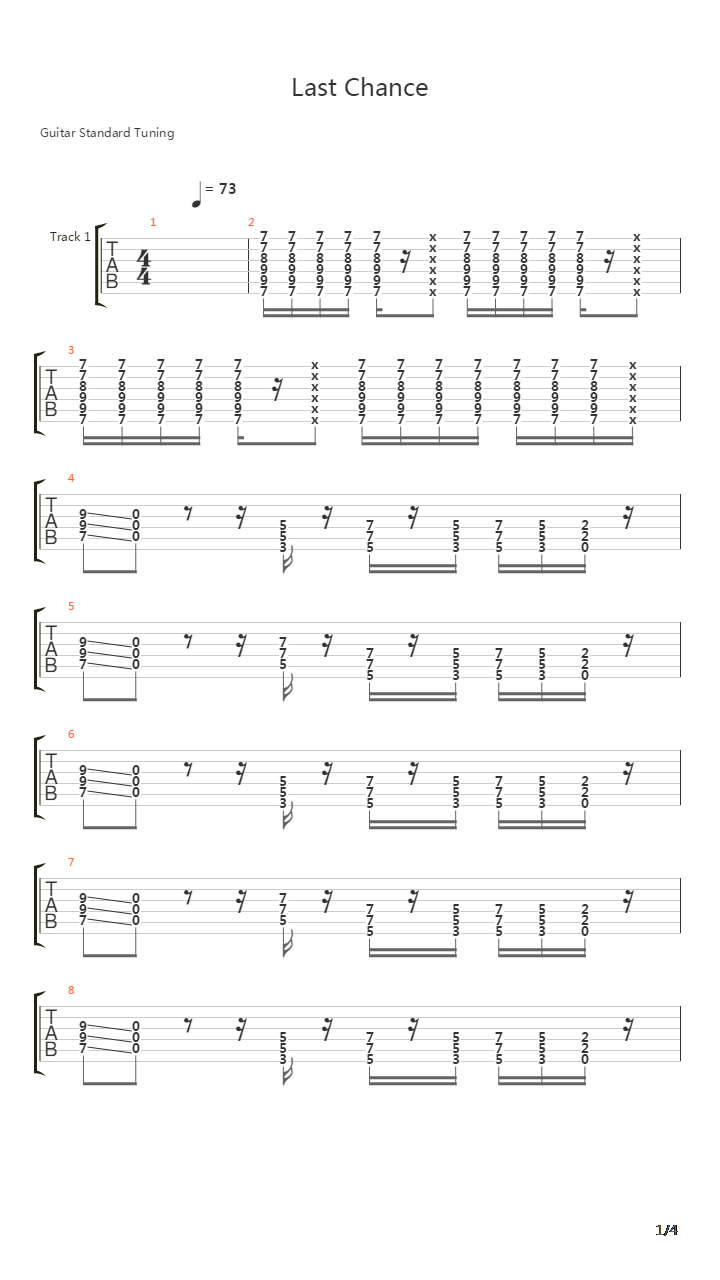 Last Chance吉他谱