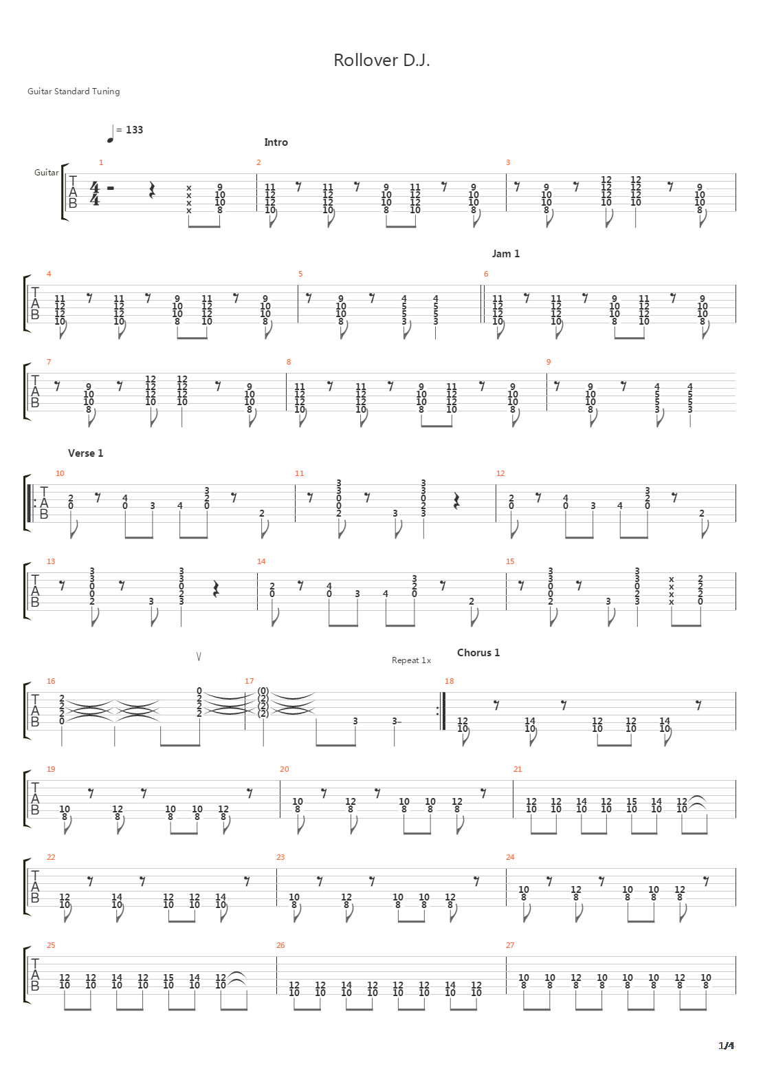 Rollover Dj吉他谱
