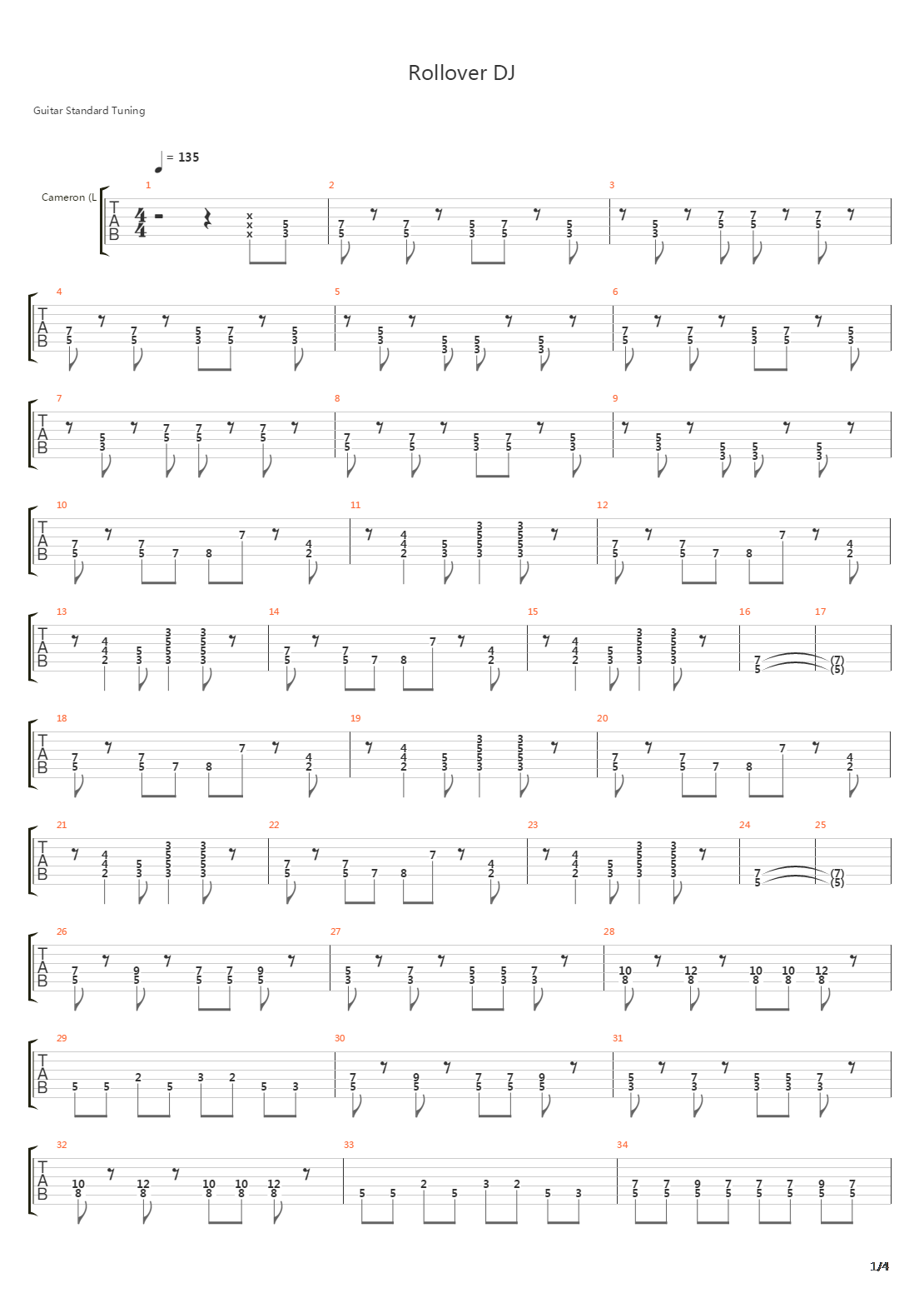 Rollover Dj吉他谱