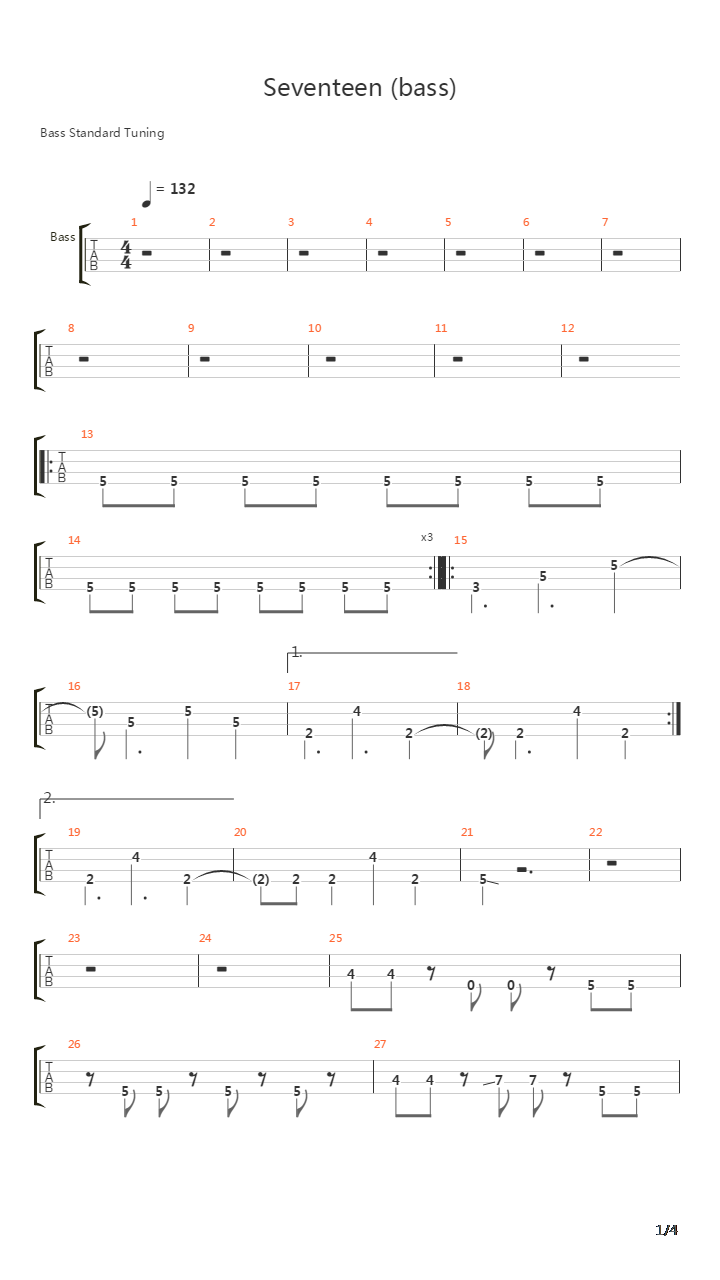 Seventeen吉他谱