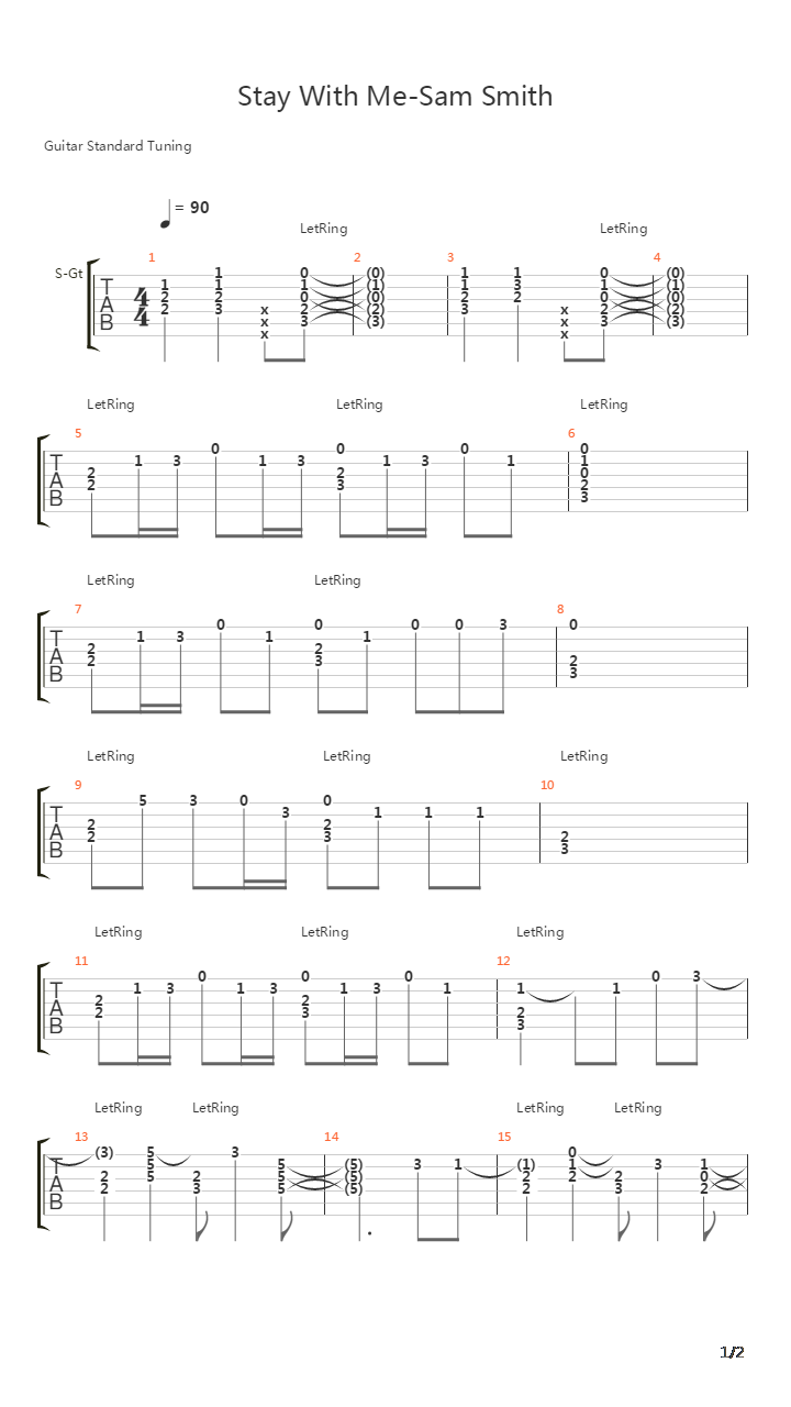 Stay With Me吉他谱