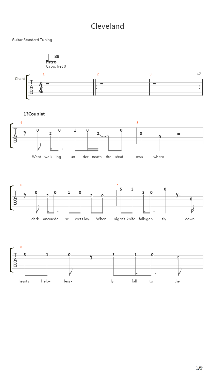 Cleveland吉他谱