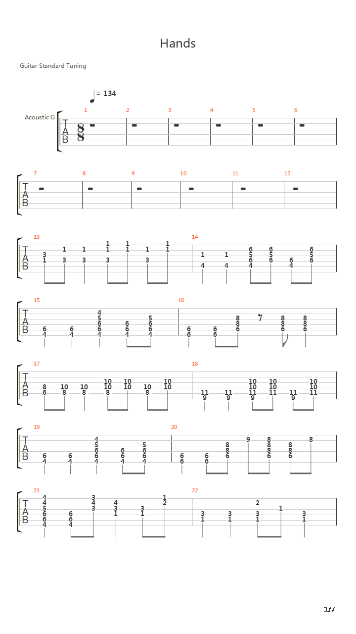 Hands吉他谱