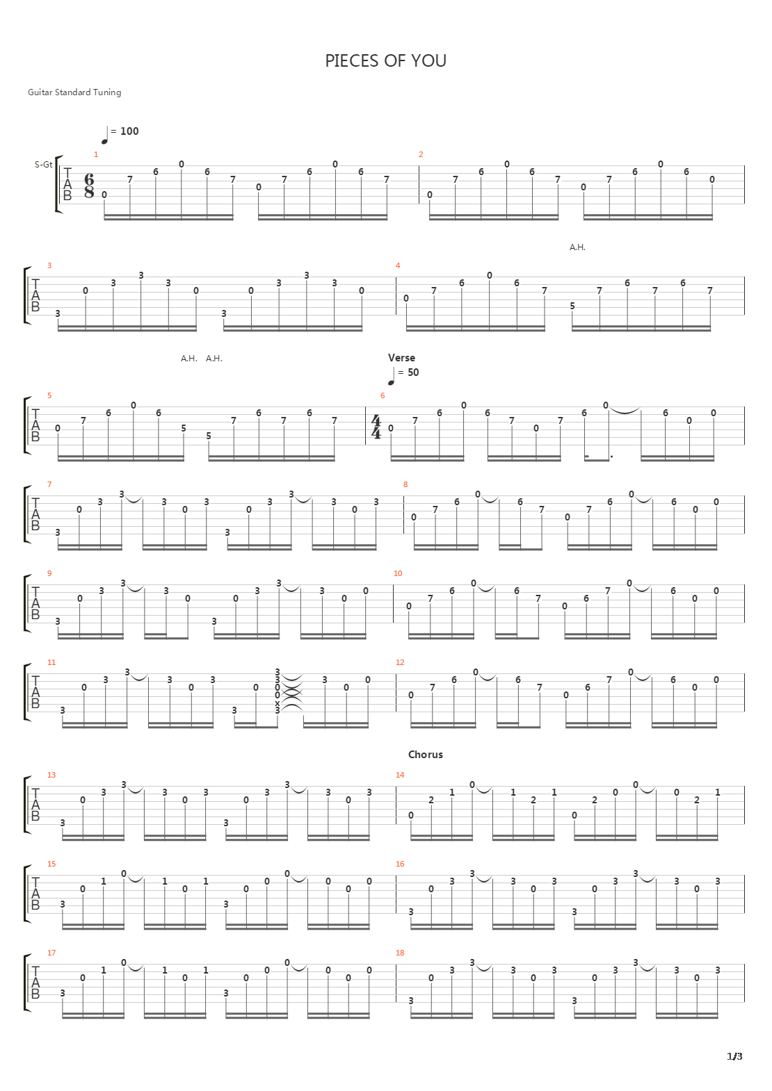Pieces Of You吉他谱
